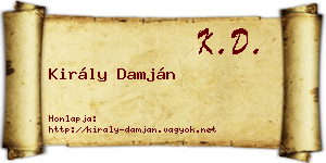 Király Damján névjegykártya